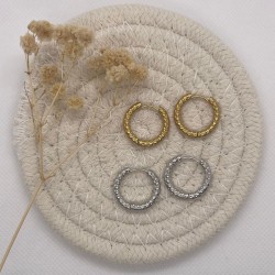 Créoles interchangeables : Ronde matelassée mini - ARLY Creations
