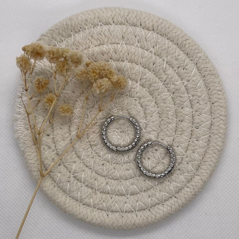 Créoles interchangeables : Ronde matelassée mini - ARLY Creations